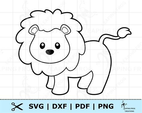 Lion PNG Cute Lion SVG Silhouette Cricut cut files Lion outline svg ...