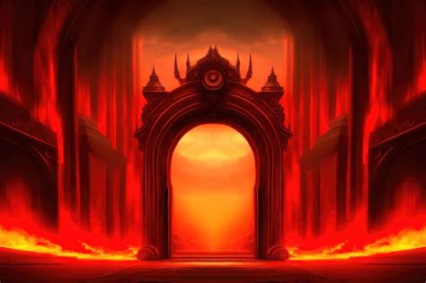 Premium Photo | Gate to hell the passage to the realm of the dead the ...