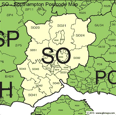 Southampton Postcode Area and District Maps in Editable Format