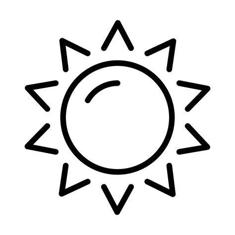 sun outline icon, summertime, sunny day icon, summer design elements ...