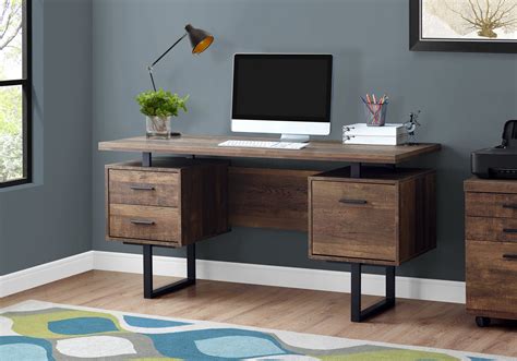 Durable Brown Wood Grain & Black Metal Computer Desk – ComputerDesk.com