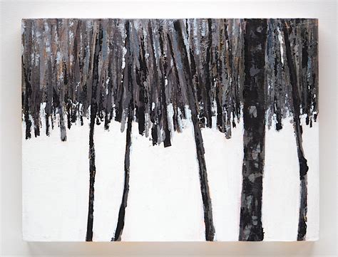 Landscape painting, snowy winter forest - Clare Rosen Studio