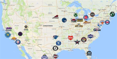 G League Map | Teams | Logos - Sport League Maps