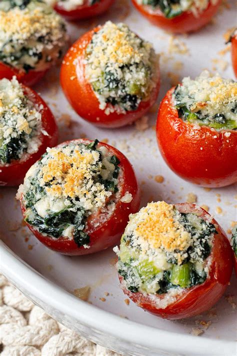 Spinach Stuffed Baked Tomatoes - Life, Love, and Good Food