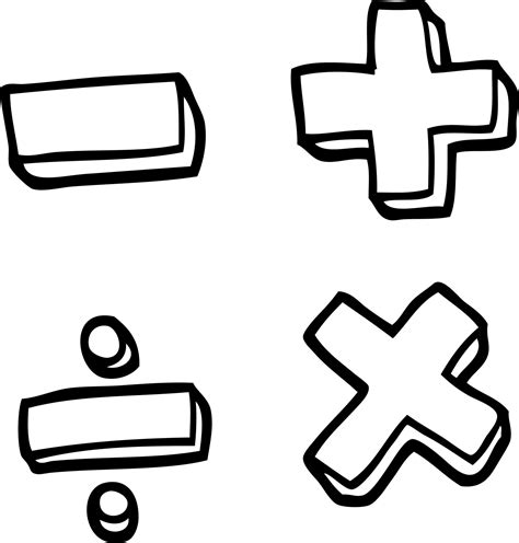 Addition And Subtraction Clipart Black And White