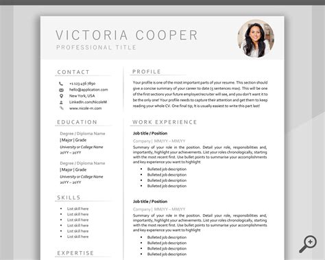 CV TEMPLATE Resume Word. Professional Resume Template. - Etsy India