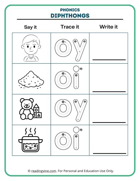 Diphthongs Worksheets - ReadingVine