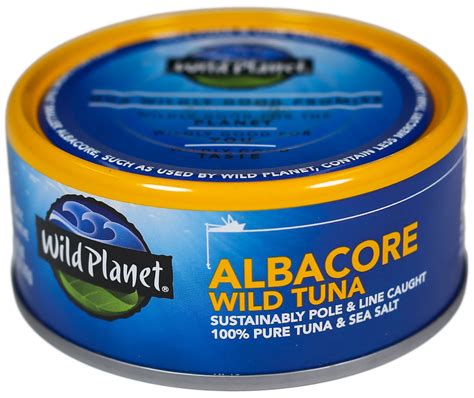 Wild Planet Wild Albacore Tuna with Sea Salt, 100% Pole Line Caught, 5 ...