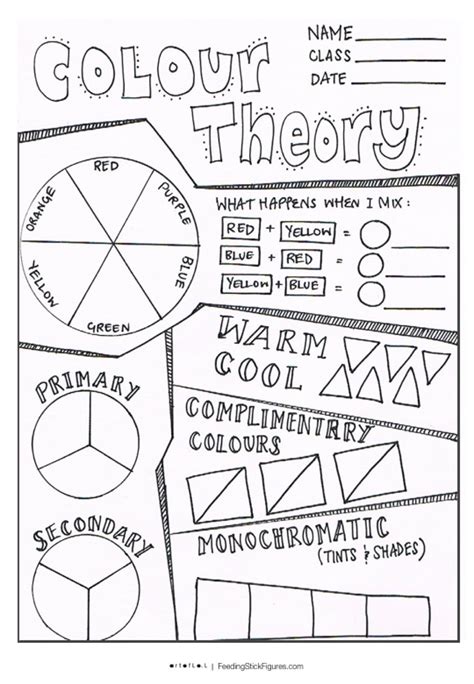 Teach child how to read: Free Printable Color Theory Worksheet