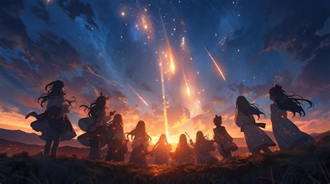 Premium AI Image | A group of celestial beings observing the sky ...