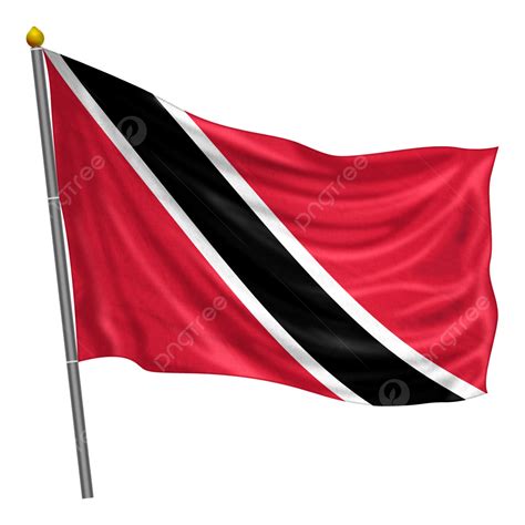 Trinidad And Tobago Flag Fluttering With Cloth Texture, Trinidad And ...