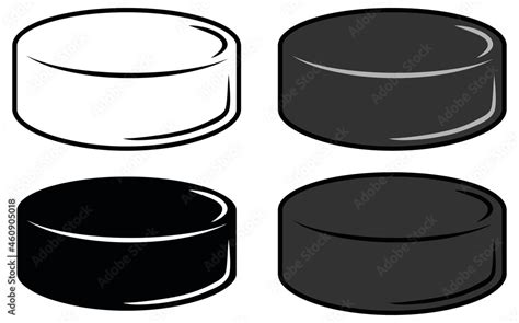 Vecteur Stock Hockey Puck Clipart Set - Outline, Silhouette and Colored ...