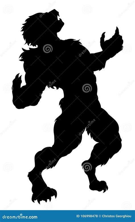 Werewolf Silhouette Howling At Moon Cartoon Vector | CartoonDealer.com ...