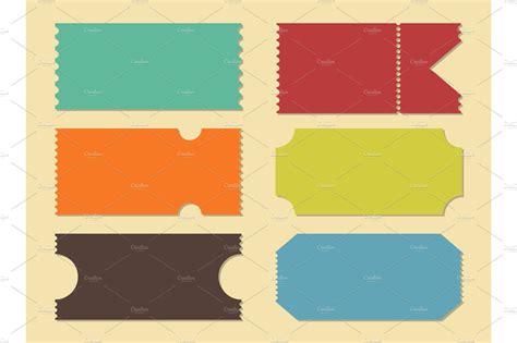 Blank shapes of tickets, template. | Work Illustrations ~ Creative Market