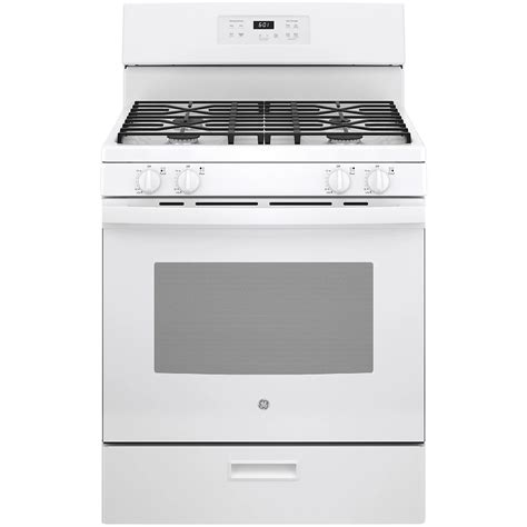 GE 30-inch Free-Standing Gas Range with Broiler Drawer - White | The ...