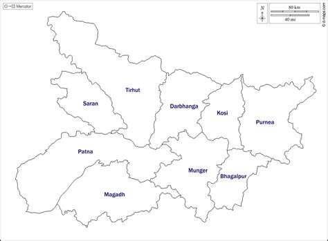 Bihar free map, free blank map, free outline map, free base map outline ...