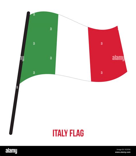 Italy Flag Waving Vector Illustration on White Background. Italy ...