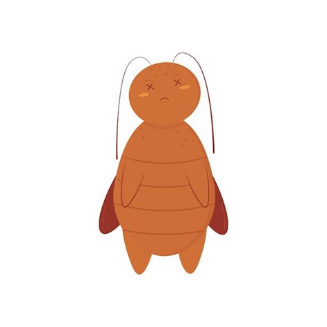 Premium Vector | Cartoon dead cockroach