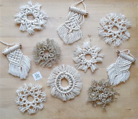 Macrame Christmas Ornaments Tree Set of 3 | Handmade | Assorted Styles ...