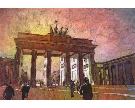 Brandenburg Gate in Berlin, Germany. Watercolor batik painting : r/painting