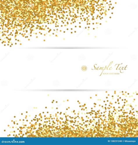 White Background with Golden Glitter Material Scattered Stock Vector ...