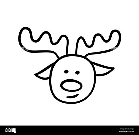 Cute christmas Reindeer in doodle style. Hand drawn reindeer. Children ...