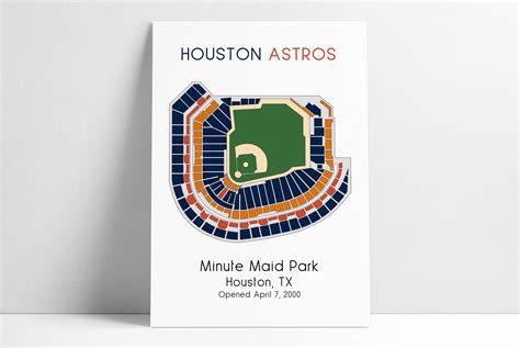 Houston Astros Baseball Map MLB Stadium Map Ballpark Map | Etsy in 2022 ...