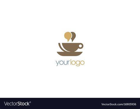 Cup coffee chat talk logo Royalty Free Vector Image