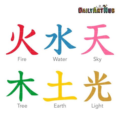 Japanese Kanji Elements Clip Art Set – Daily Art Hub – Free Clip Art ...