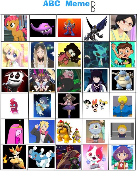 Favorite B Characters (abc meme) UPDATE by ajpokeman on DeviantArt