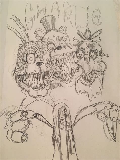 Drawing of the Twisted Animatronics : r/fivenightsatfreddys