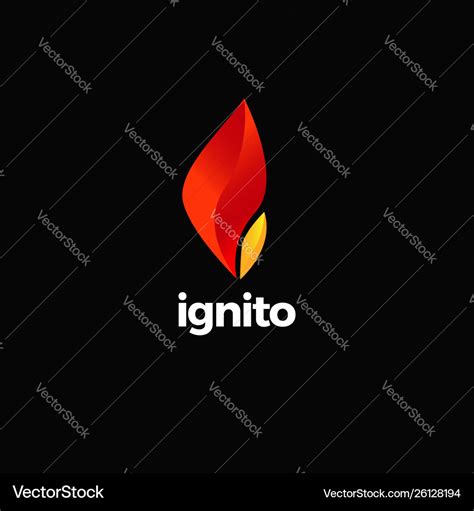 Beautiful ignite fire logo symbol icon Royalty Free Vector