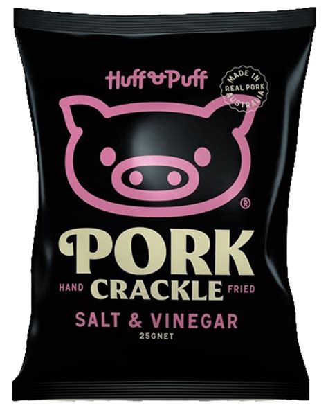 Buy Huff & Puff Salt & Vinegar Flavoured Pork Crackle (10x25g) Online ...