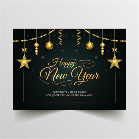 Free Vector | Realistic new year greeting card template