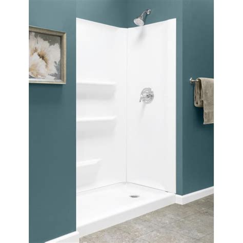 Style Selections Style Selections 54x27 White 2-Piece Alcove Shower Kit ...