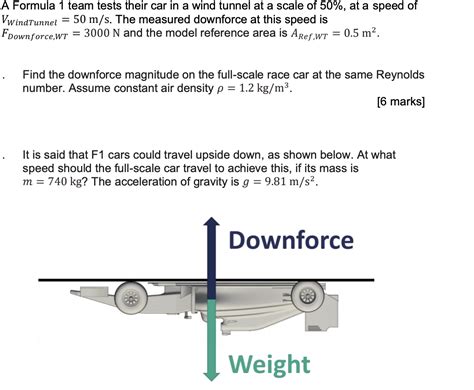 Solved A Formula 1 team tests their car in a wind tunnel at | Chegg.com