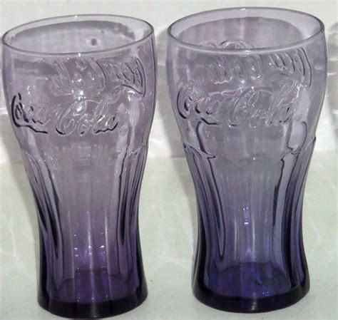 McDonalds Purple Coke Coca Cola Glasses Glass 2009 Lot of 4 - Glasses