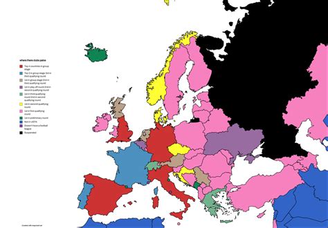 map of how each countries clubs get placed in the 23/24 UEFA Champions ...