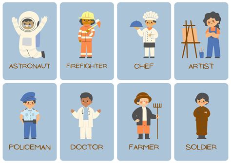 Professions Flashcards Jobs and Occupations Flashcards - Etsy