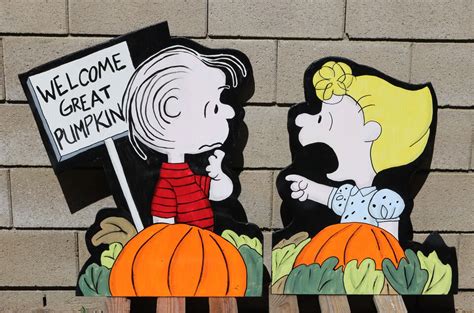 LINUS & SALLY SET ~ PEANUTS Great Pumpkin ~ HALLOWEEN LAWN ART ~ YARD ...