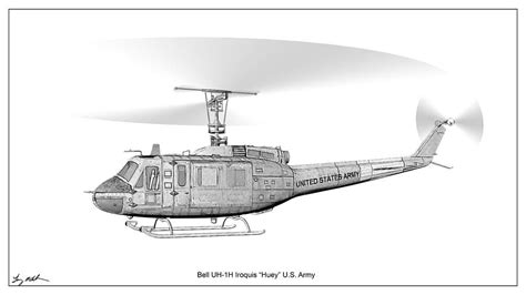 Huey Helicopter Drawing