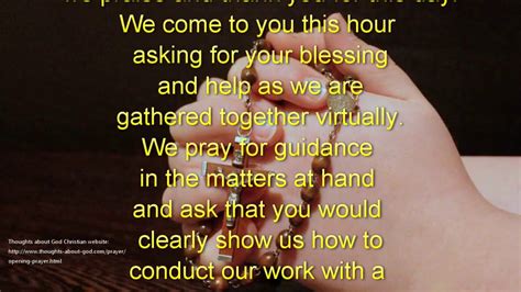 Prayer for Virtual Meeting | Prayer for Webinar | Prayer for online ...