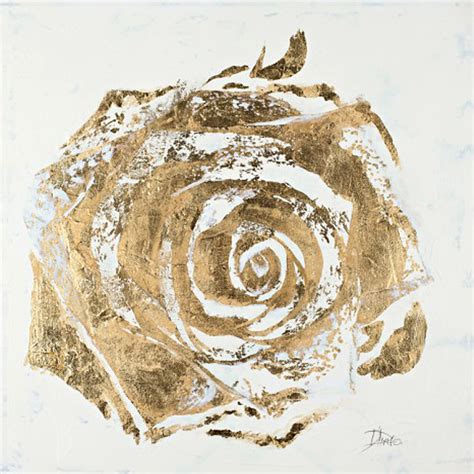 Gold Foil Rose Flower Canvas Wall Art | At Home