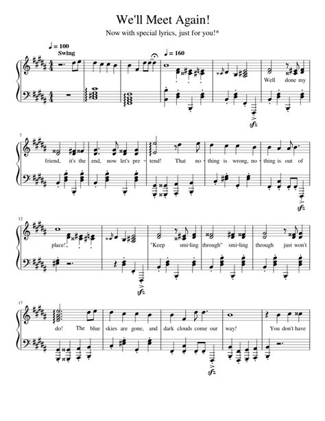 We'll Meet Again! Sheet music for Piano (Solo) | Musescore.com