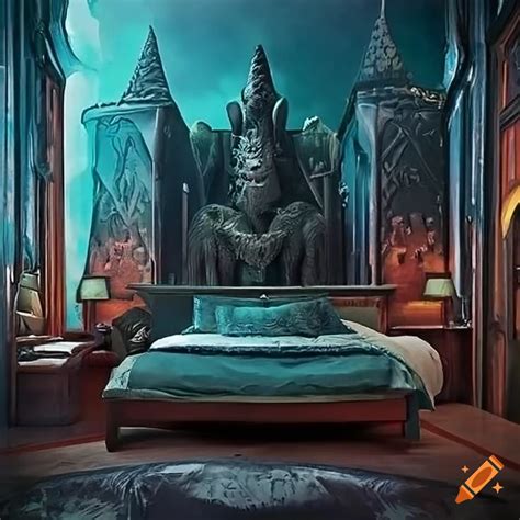 Themed bedroom suite with a dragon design on Craiyon