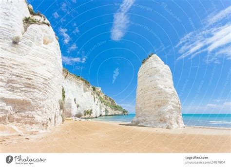 Vieste, Italy - Chalk cliffs at the beach of Vieste - a Royalty Free ...