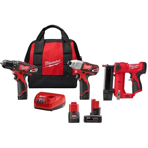 Milwaukee M12 12V Lithium-Ion Cordless Drill Driver/Impact Driver Combo ...