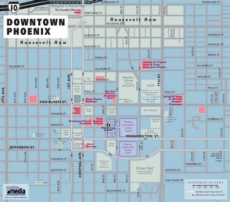 a map of downtown and the surrounding area