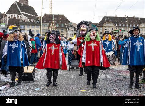 French theme Costume at the Basel Fasnacht parade in Switzerland Stock ...