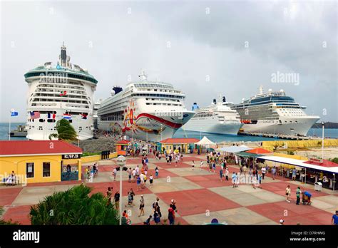 Cruise Ships in Port Philipsburg St. Martin Maarten Caribbean Island ...